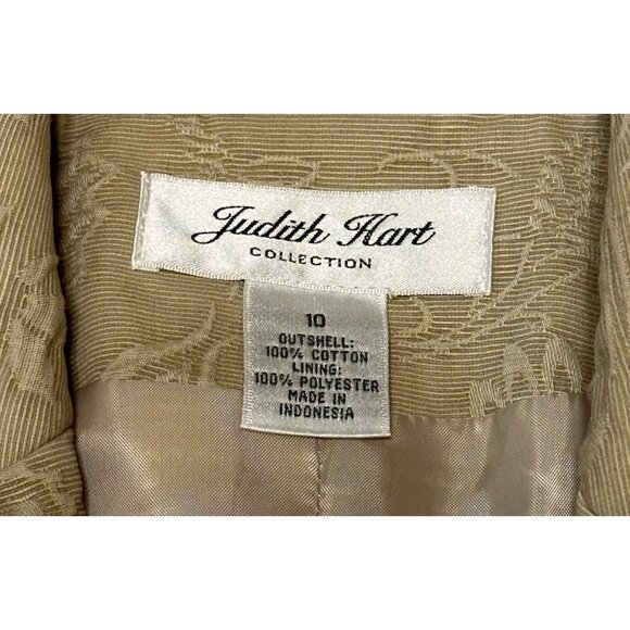 Women's Judith Hart Collection Tan Color Jacket Blazer 100% Cotton Size 10 - Picture 7 of 16